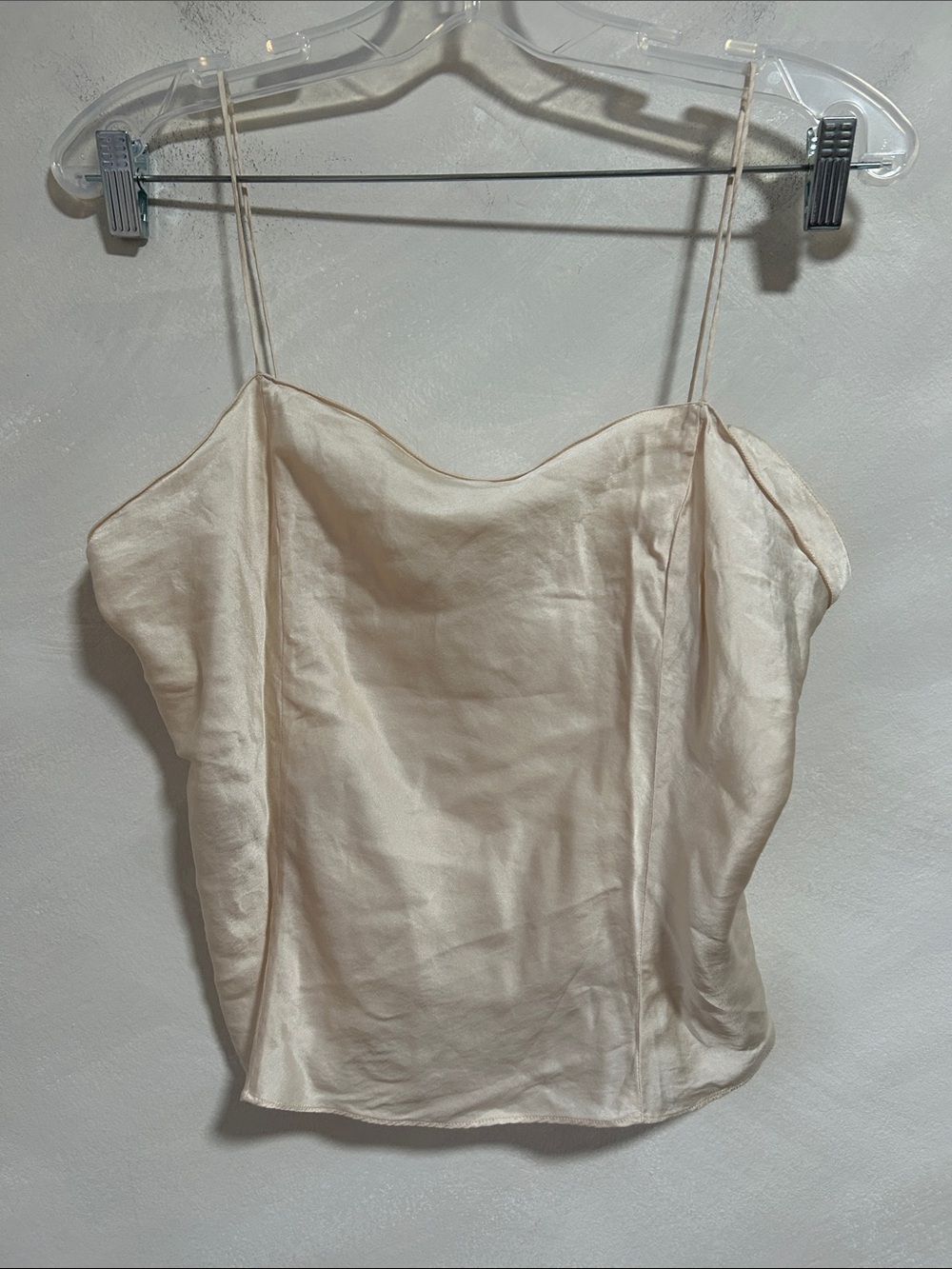 Underwriters' vintage silk lingerie slip camisole lace size medium pale pink